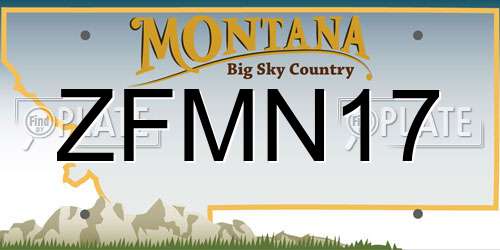 ZFMN17 Montana License Plate
