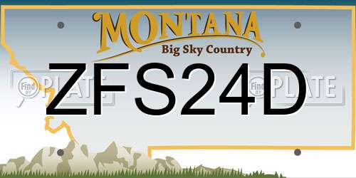 ZFS24D Montana License Plate