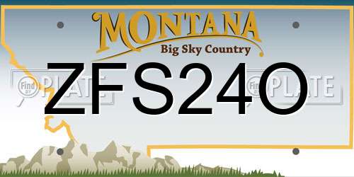ZFS24O Montana License Plate