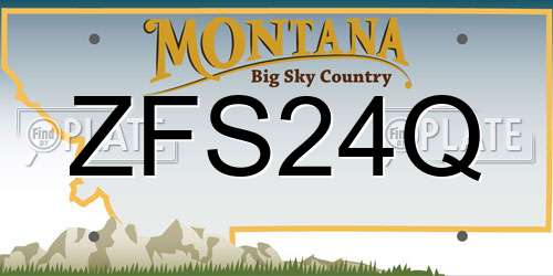 ZFS24Q Montana License Plate