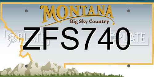 ZFS740 Montana License Plate