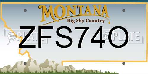 ZFS74O Montana License Plate