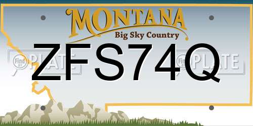 ZFS74Q Montana License Plate