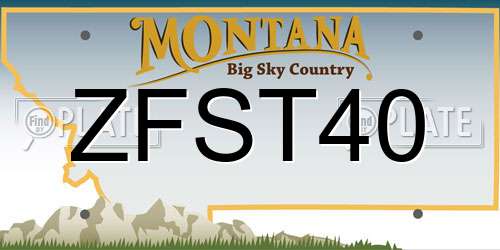 ZFST40 Montana License Plate