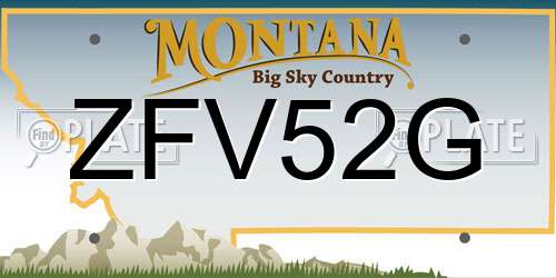 ZFV52G Montana License Plate