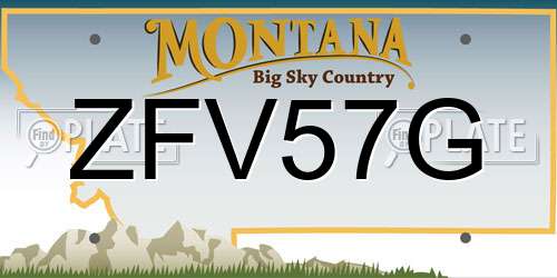 ZFV57G Montana License Plate