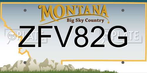 ZFV82G Montana License Plate