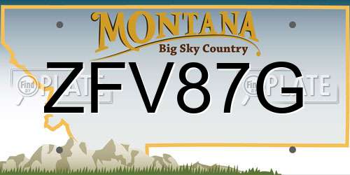 ZFV87G Montana License Plate