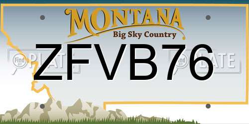 ZFVB76 Montana License Plate