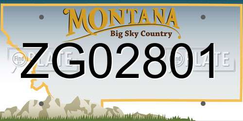 ZG02801 Montana License Plate