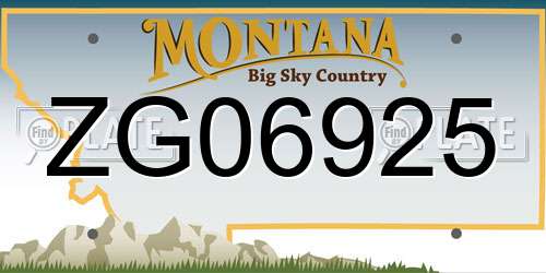 ZG06925 Montana License Plate