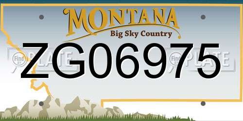 ZG06975 Montana License Plate