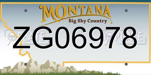 ZG06978 Montana License Plate
