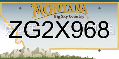 ZG2X968 Montana License Plate