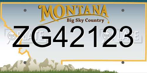 ZG42123 Montana License Plate