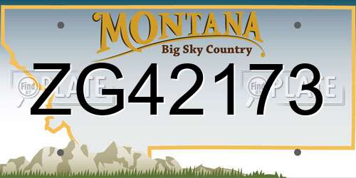ZG42173 Montana License Plate