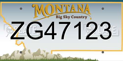 ZG47123 Montana License Plate