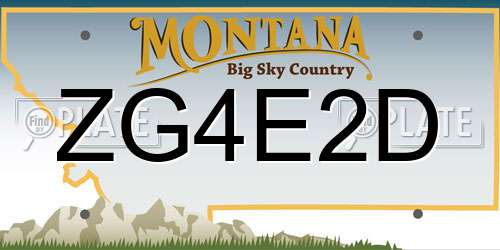 ZG4E2D Montana License Plate