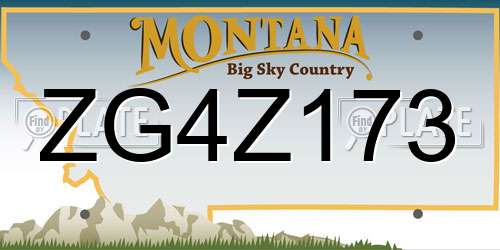 ZG4Z173 Montana License Plate