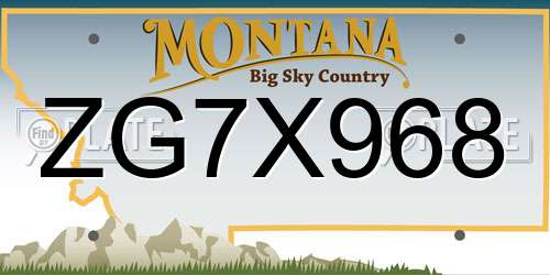 ZG7X968 Montana License Plate