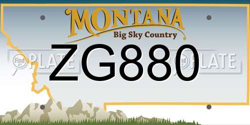 ZG880 Montana License Plate