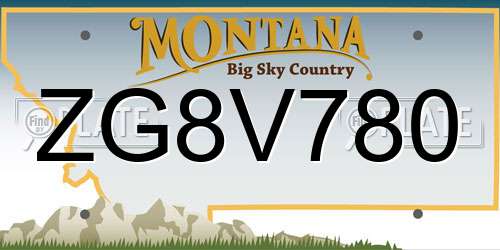 ZG8V780 Montana License Plate