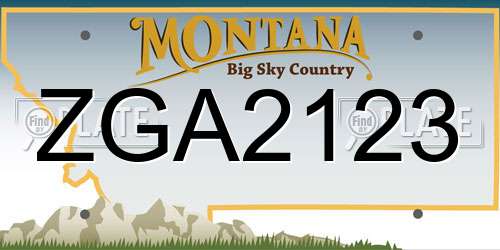 ZGA2123 Montana License Plate