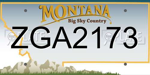 ZGA2173 Montana License Plate