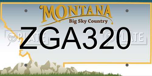 ZGA320 Montana License Plate