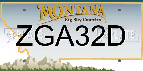 ZGA32D Montana License Plate