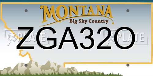 ZGA32O Montana License Plate