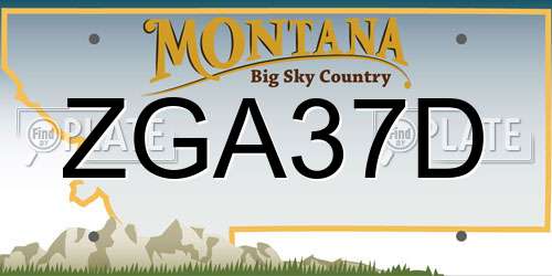 ZGA37D Montana License Plate