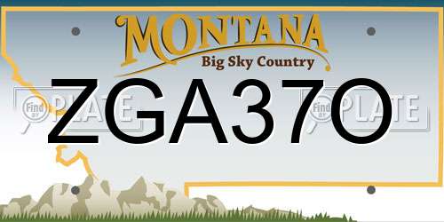 ZGA37O Montana License Plate