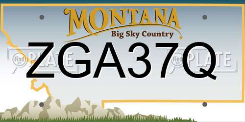 ZGA37Q Montana License Plate