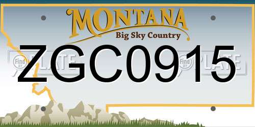 ZGC0915 Montana License Plate