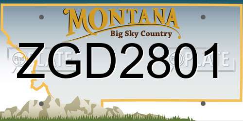 ZGD2801 Montana License Plate