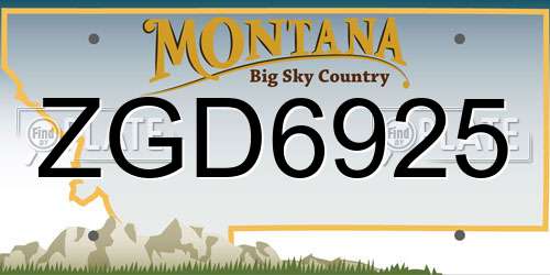ZGD6925 Montana License Plate