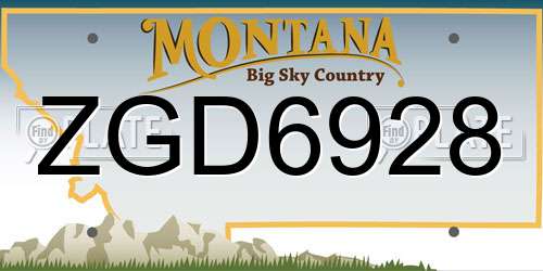 ZGD6928 Montana License Plate