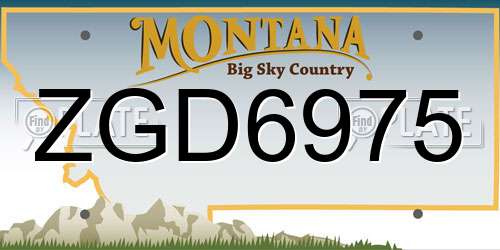 ZGD6975 Montana License Plate