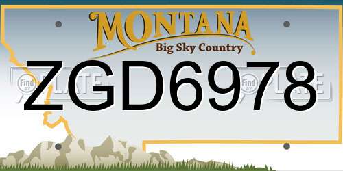 ZGD6978 Montana License Plate