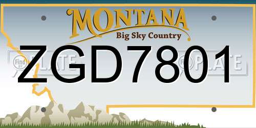 ZGD7801 Montana License Plate