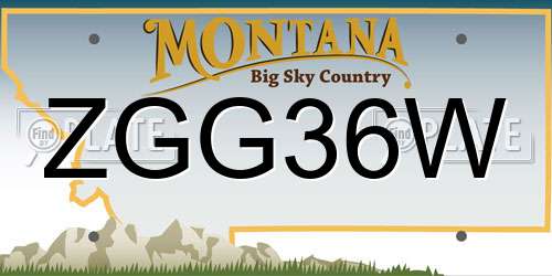 ZGG36W Montana License Plate