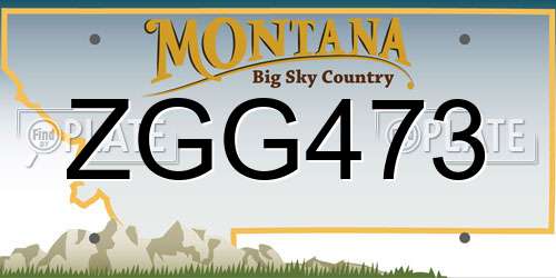 ZGG473 Montana License Plate