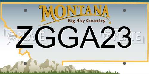 ZGGA23 Montana License Plate