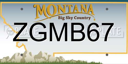 ZGMB67 Montana License Plate