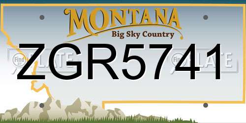 ZGR5741 Montana License Plate