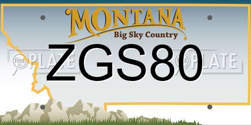 ZGS80 Montana License Plate