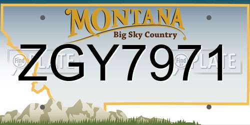 ZGY7971 Montana License Plate
