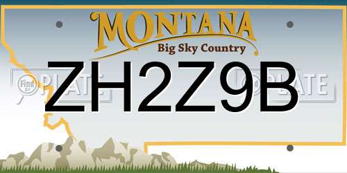 ZH2Z9B Montana License Plate