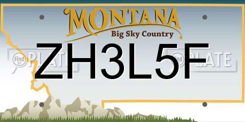 ZH3L5F Montana License Plate